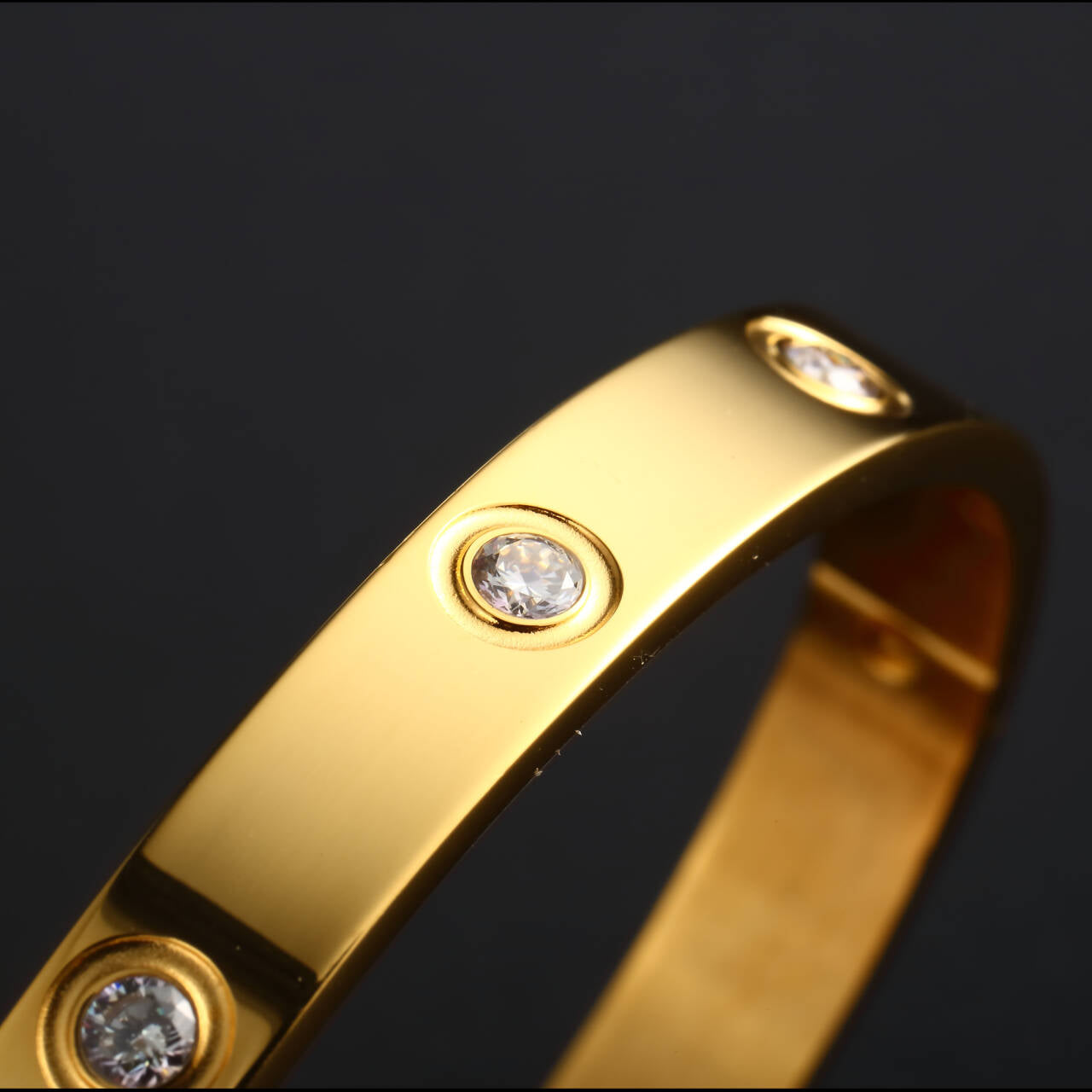 A D. ALLEN & DANMI. 18 K Gold Plated Love Bangle Bracelet Set Flexible Wide Wristband Bangle Bangle Set for Love