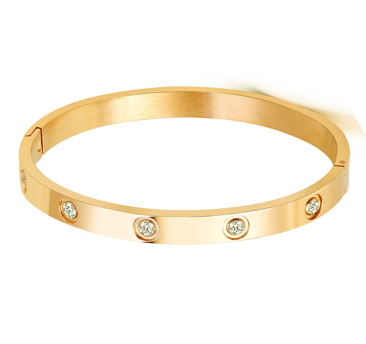A D. ALLEN & DANMI. 18 K Gold Plated Love Bangle Bracelet Set Flexible Wide Wristband Bangle Bangle Set for Love