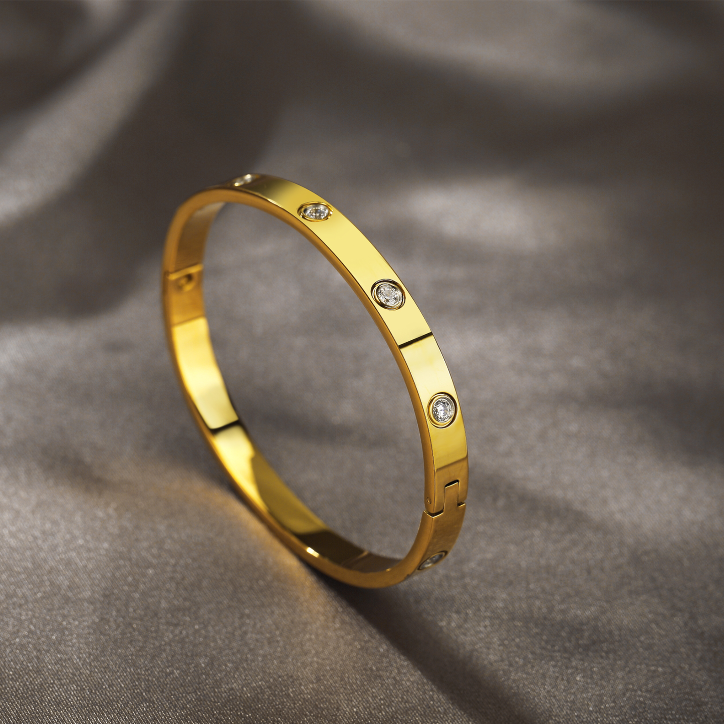 A D. ALLEN & DANMI. 18 K Gold Plated Love Bangle Bracelet Set Flexible Wide Wristband Bangle Bangle Set for Love