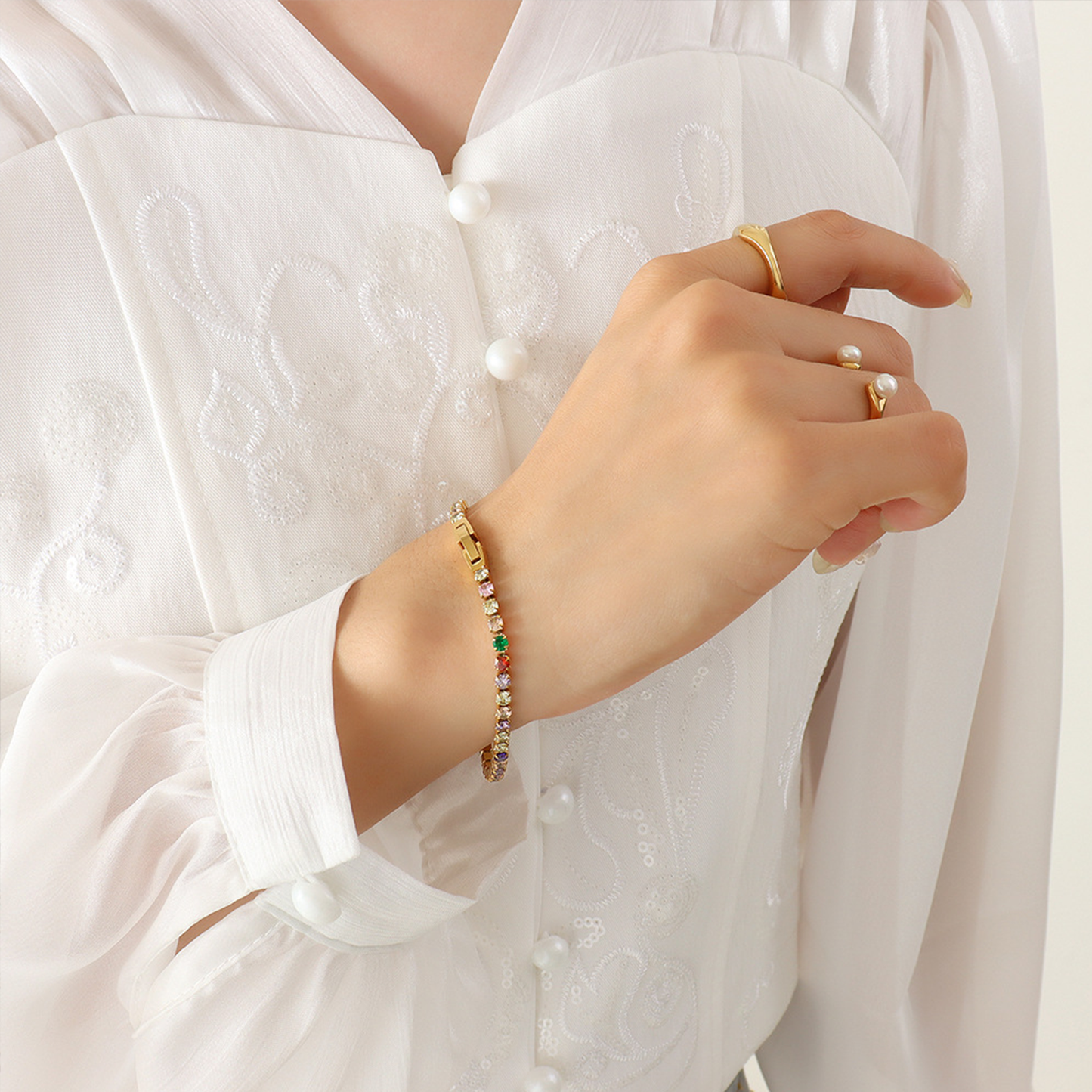 A D. ALLEN & DANMI. 18 K Gold Plated Love Bangle Bracelet Set Flexible Wide Wristband Bangle Bangle Set for Love